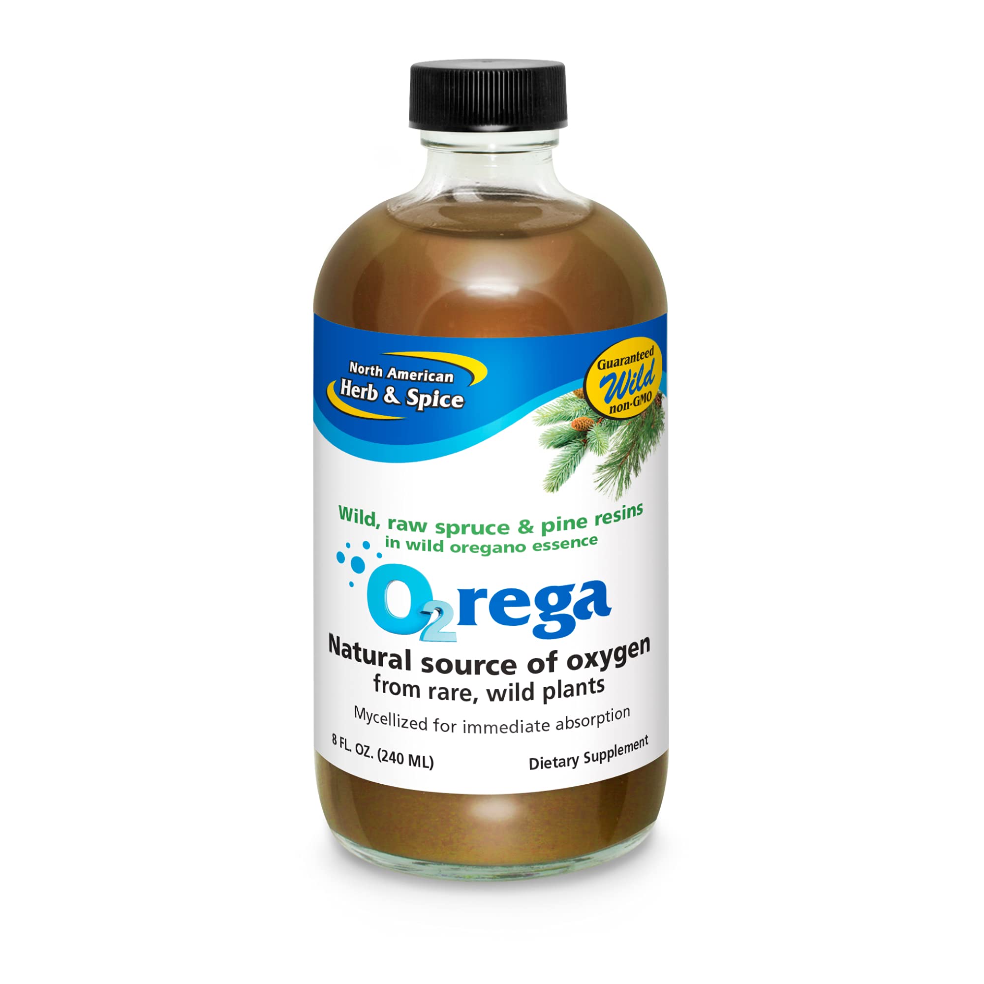 O2rega 8 oz bottle - front view
