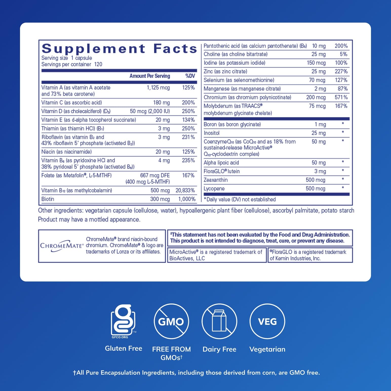 Close-up of O.N.E. Multivitamin capsules
