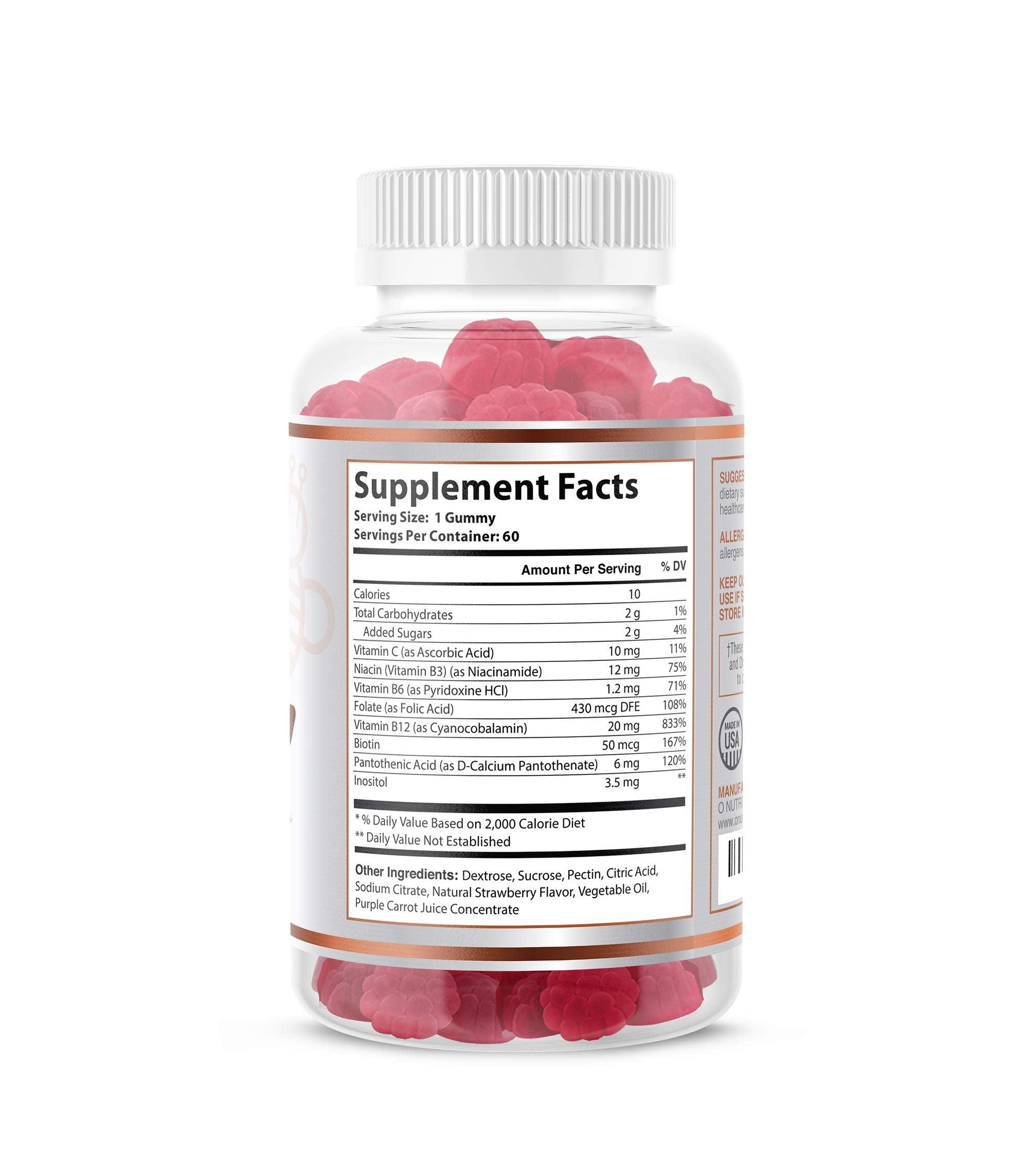 Serving suggestion of O NUTRITIONS B-Complex gummies