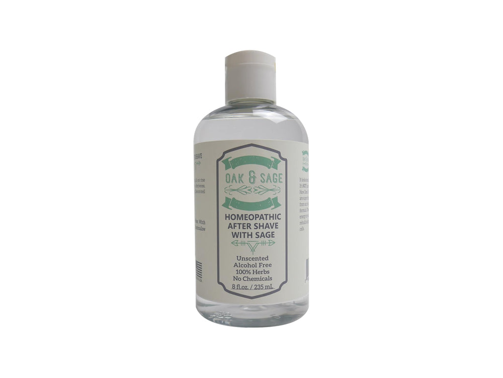 OAK & SAGE Unscented Homeopathic After Shave 8oz bottle