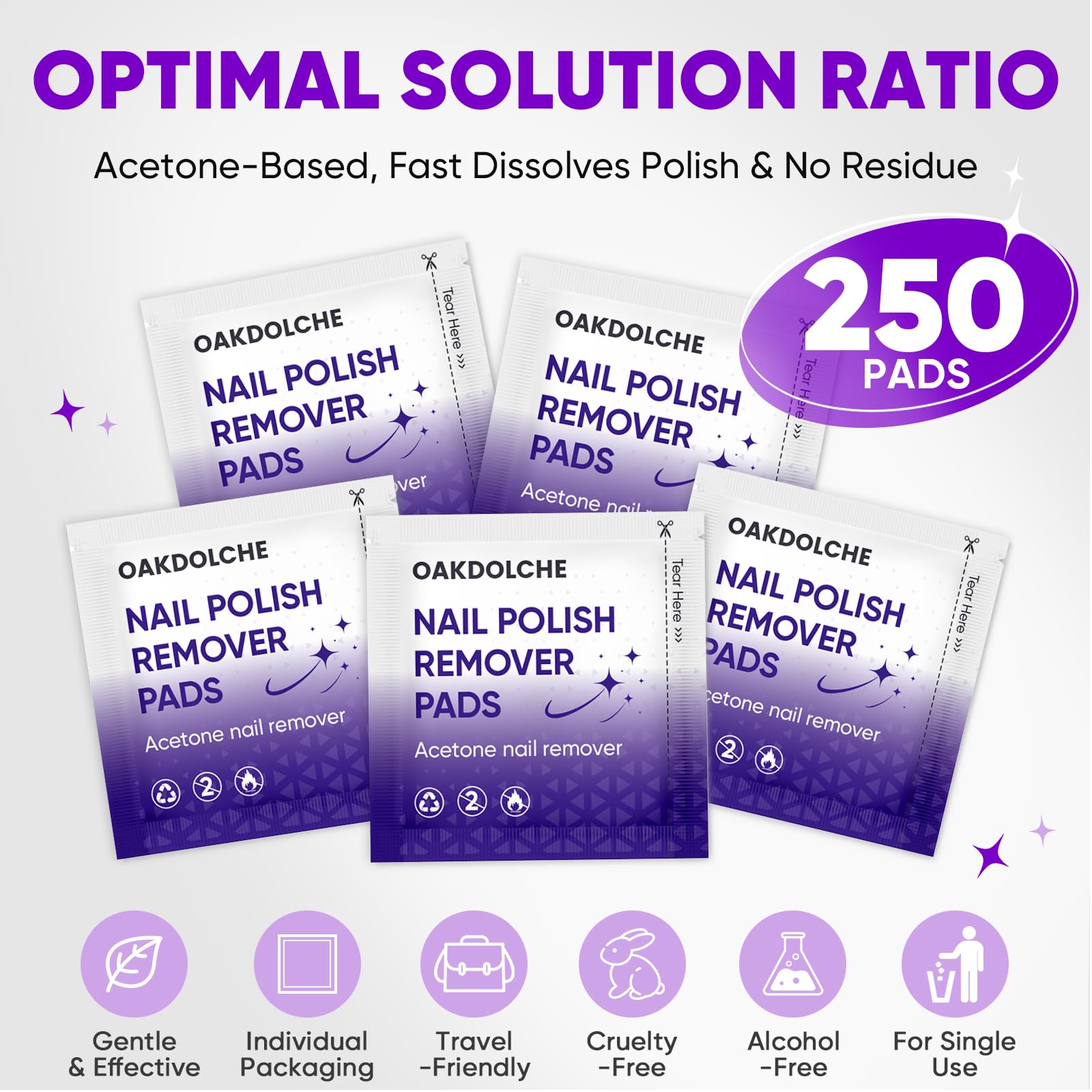 OAKDOLCHE professional-grade remover pads for reliable removal.