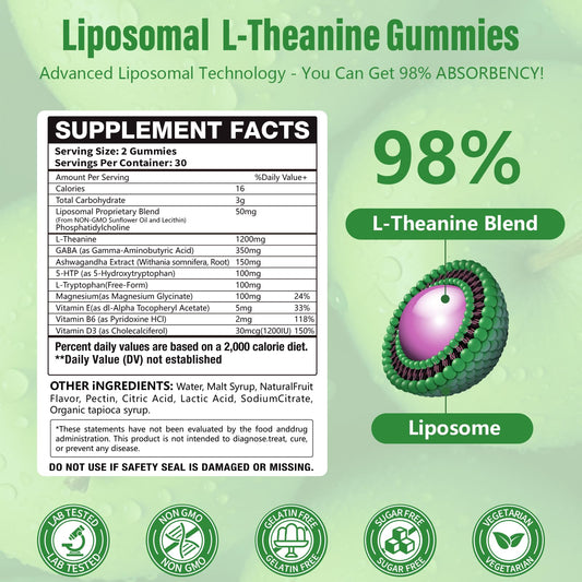 Serving size of Oakevlp liposomal L-Theanine gummies