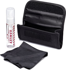 Oakley Lens Cleaning Kit with pump atomizer and streak-free cloth in black