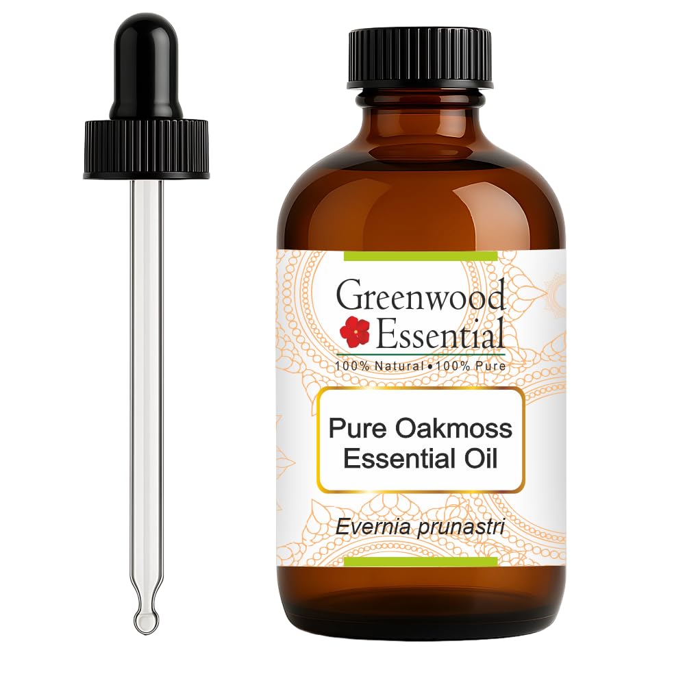 Oakmoss essential oil 120ml bottle with glass dropper