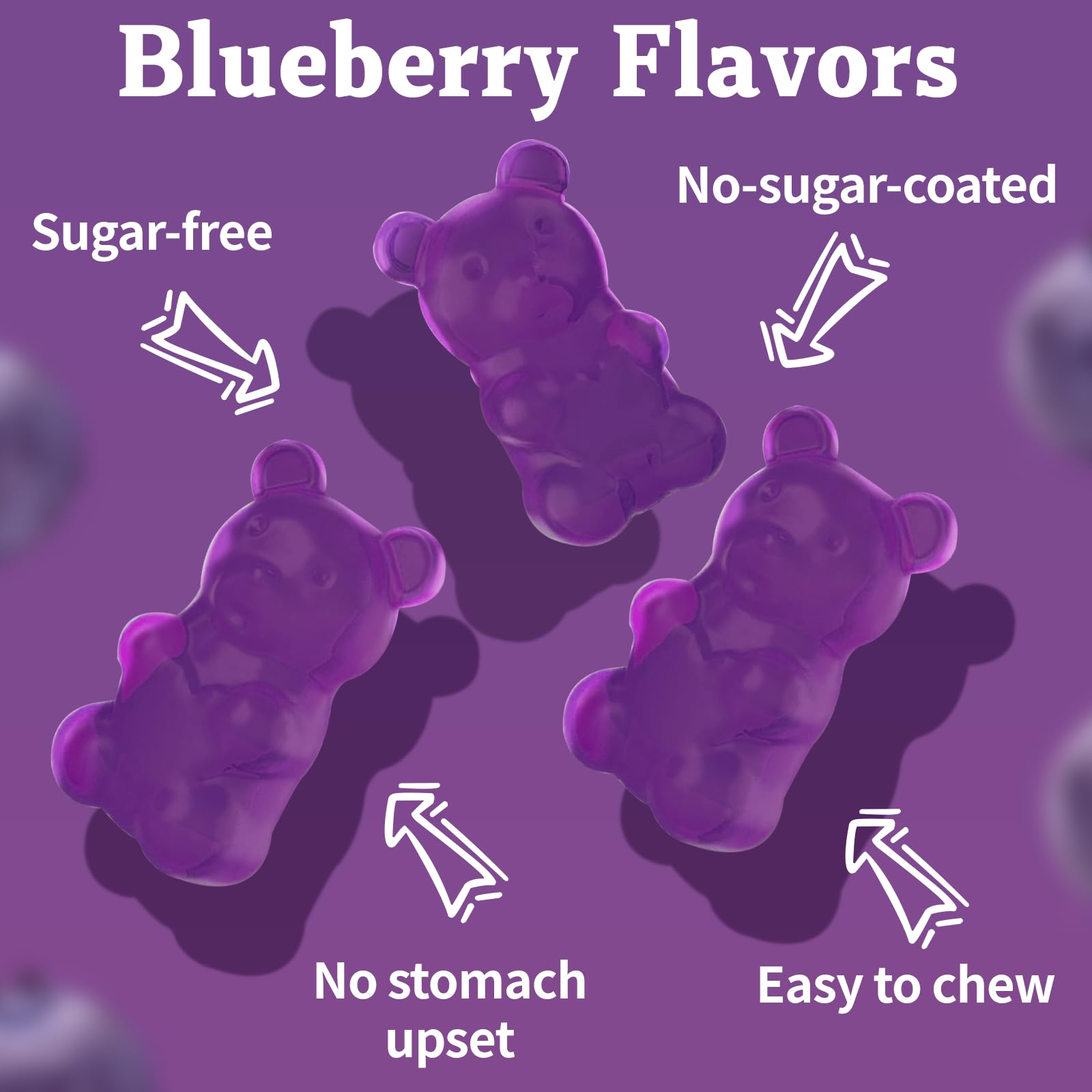 OALSE blueberry gummies bottle side view