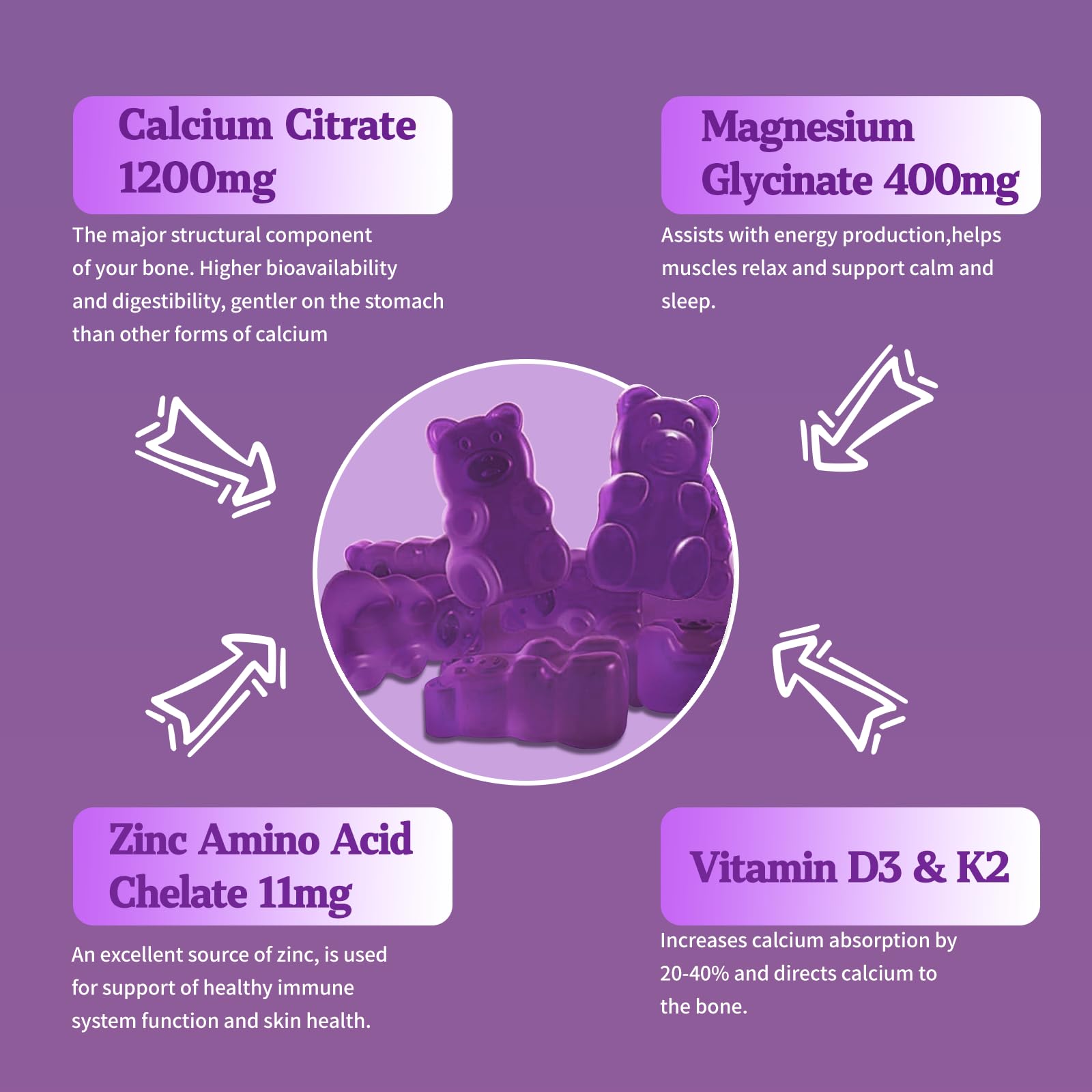 Close-up of vegan ingredients in OALSE gummies