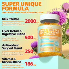 Close-up of 2000 mg Milk Thistle gummy cluster