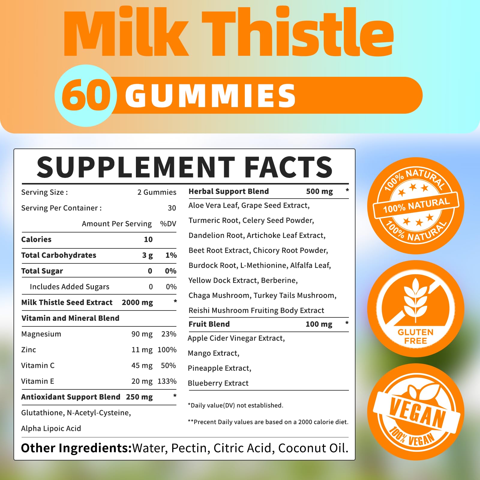 Herbal ingredients including turmeric and dandelion for liver support