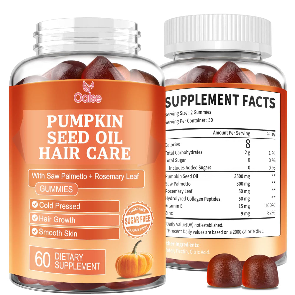 OALSE Pumpkin Seed Oil Gummies bottle label – 60 gummies