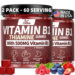 OALSE Thiamine B1 Gummies 2-Pack, Mixed Berry flavor, 500g, 120 gummies