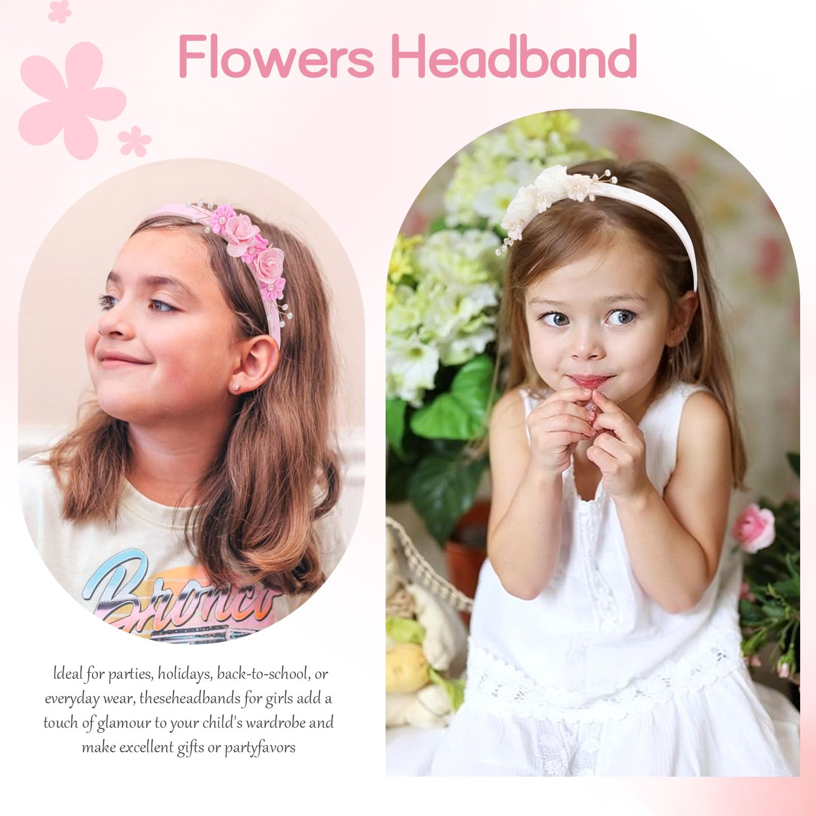 OAOLEER flower headband purple, chic party accessory for photos