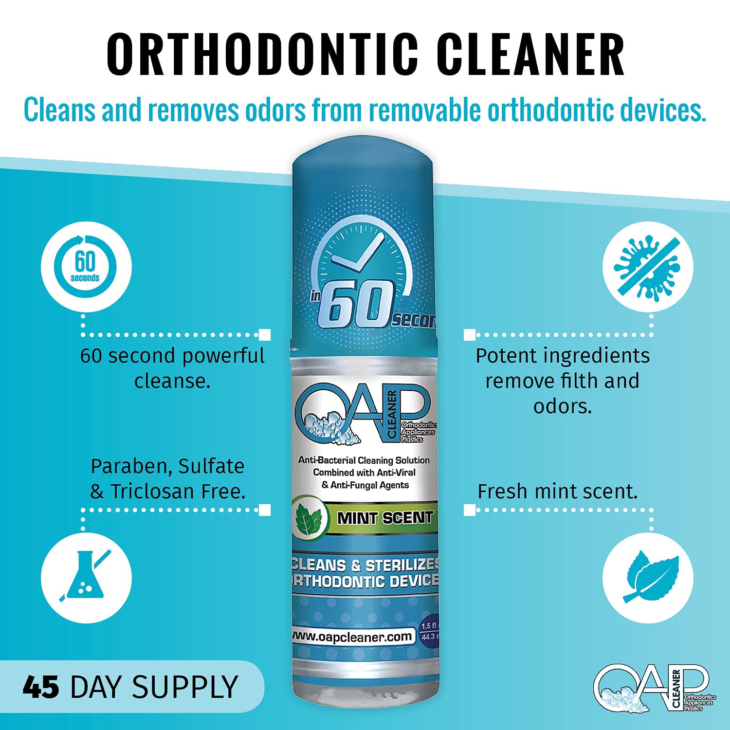 Three 44.3 mL bottles of OAP Cleaner