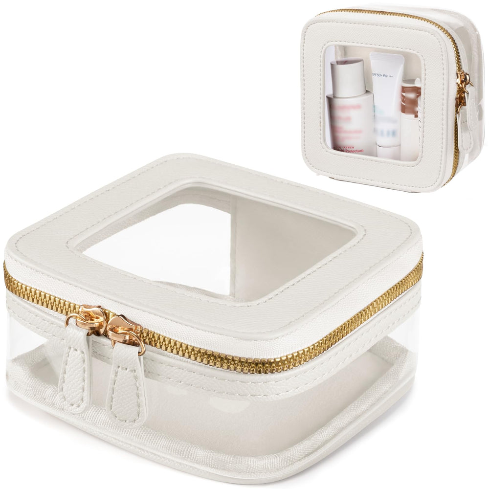Oaque mini clear makeup bag shows a compact purse-ready design for quick access.