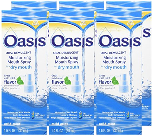 Six-pack Oasis Dry Mouth Spray display