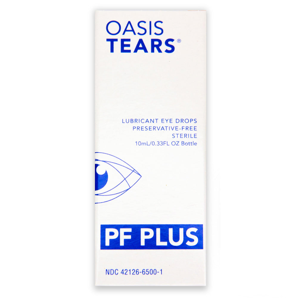 Oasis Tears OT6500 PF Plus dispense tip demonstrating sterile multi-dose delivery.
