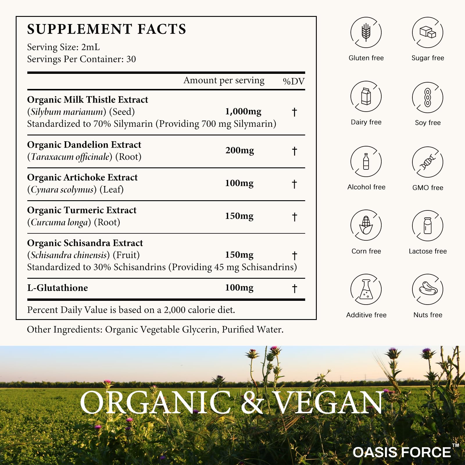 Close-up of bottle label showing 1000mg per dose