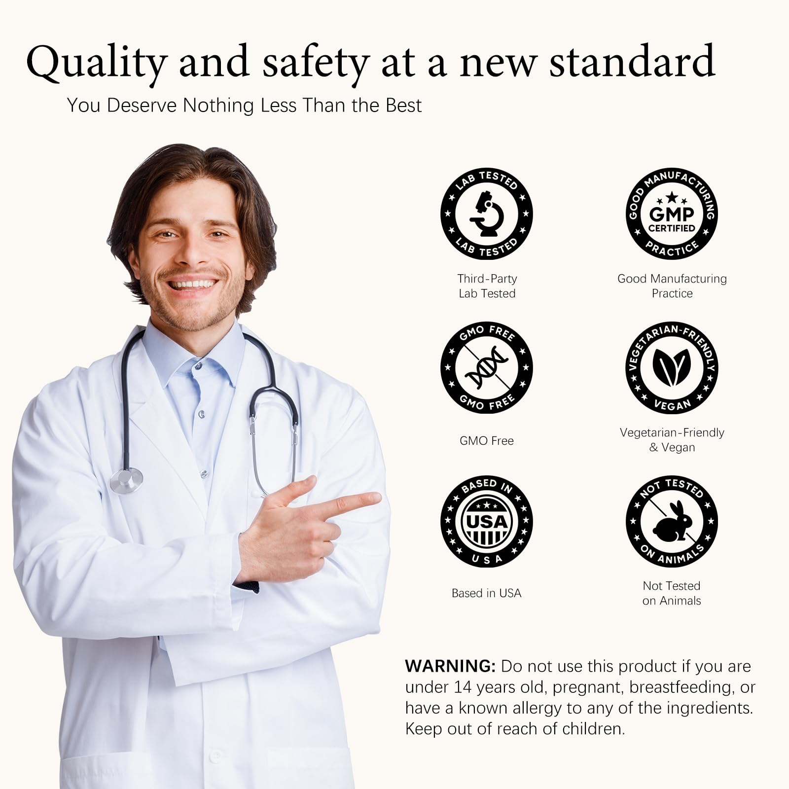Packaging with GMP-certified facility icons
