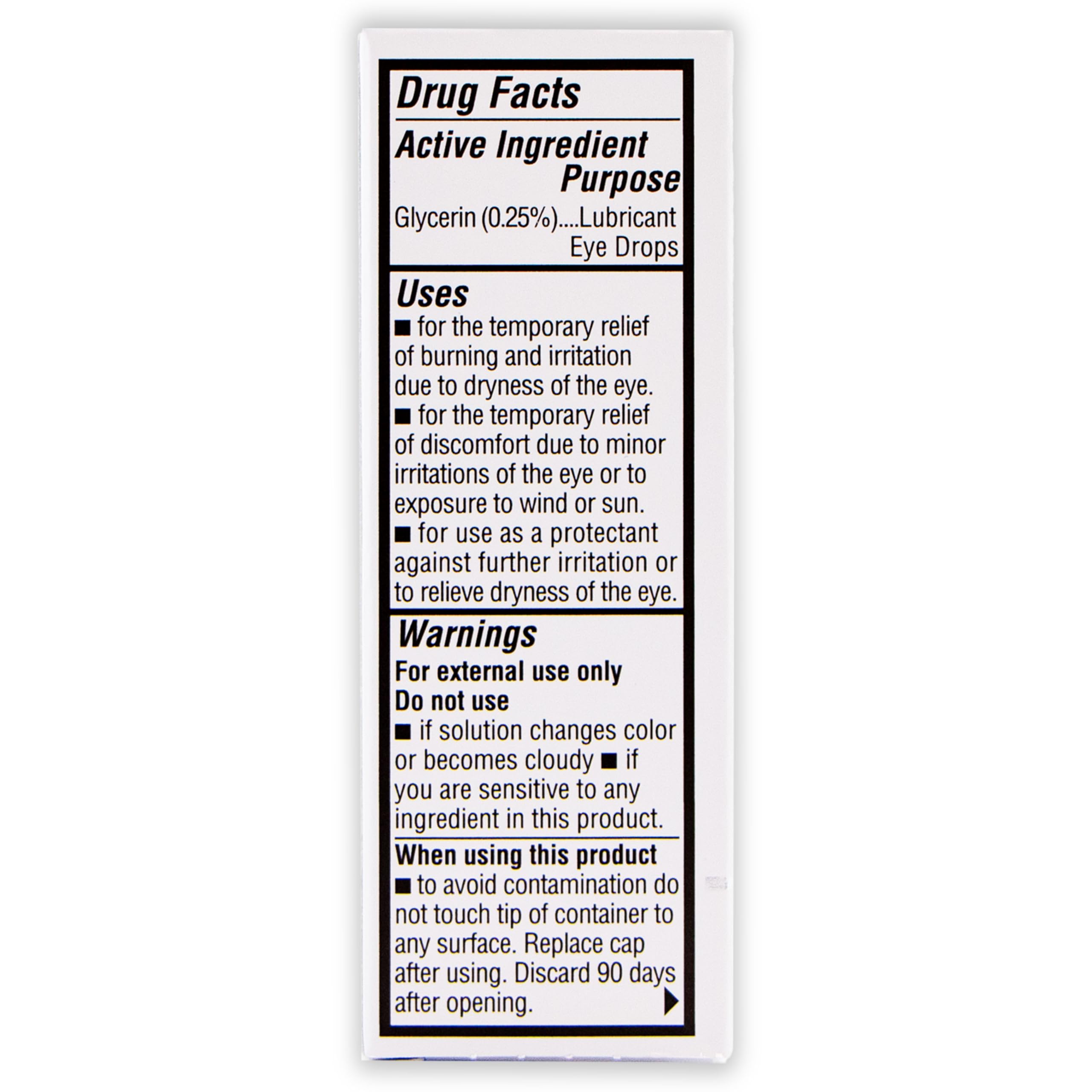 Oasis Tears OT6400 label close-up confirms sterile multi-dose bottle design.
