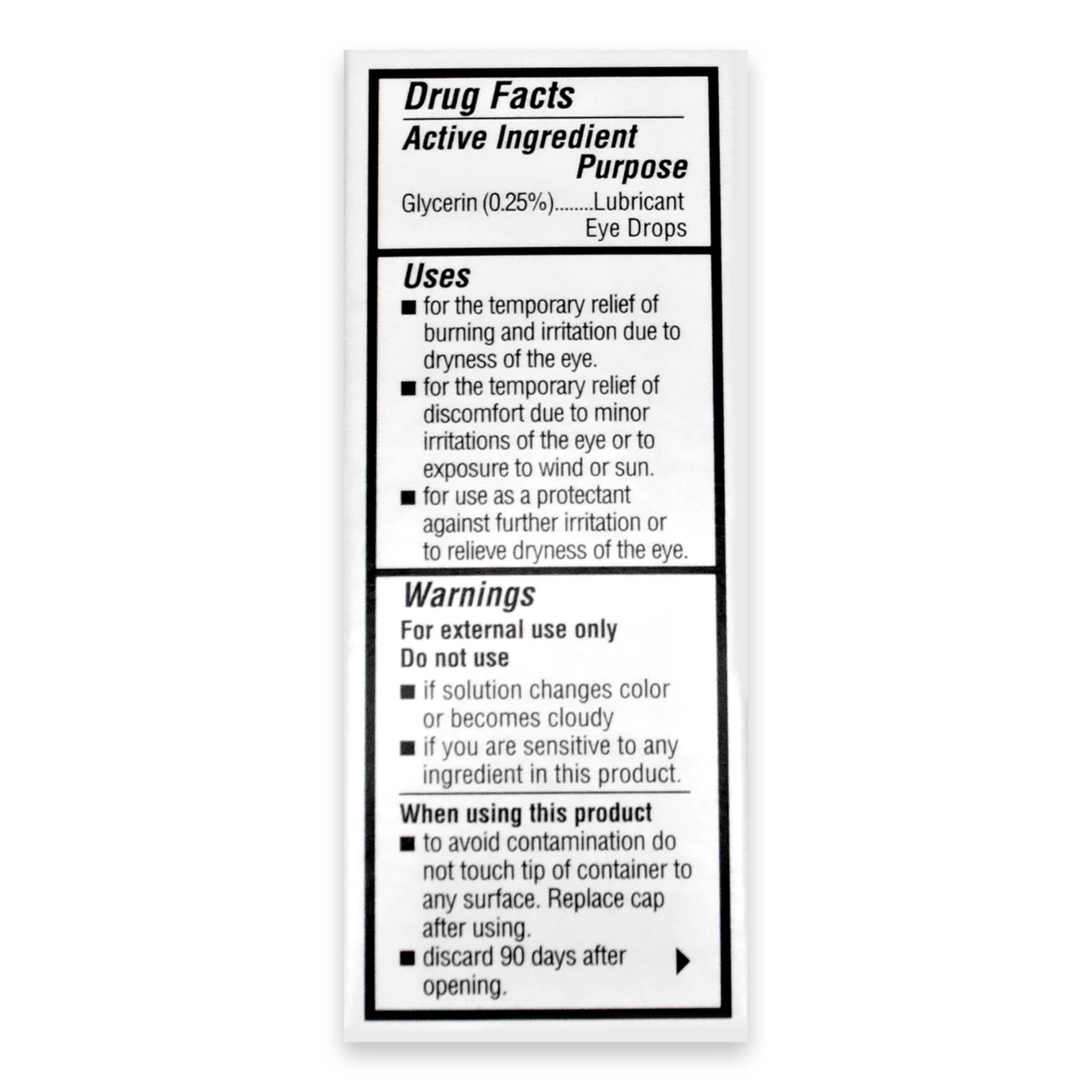 Oasis Tears OT6400 label close-up confirms sterile multi-dose bottle design.