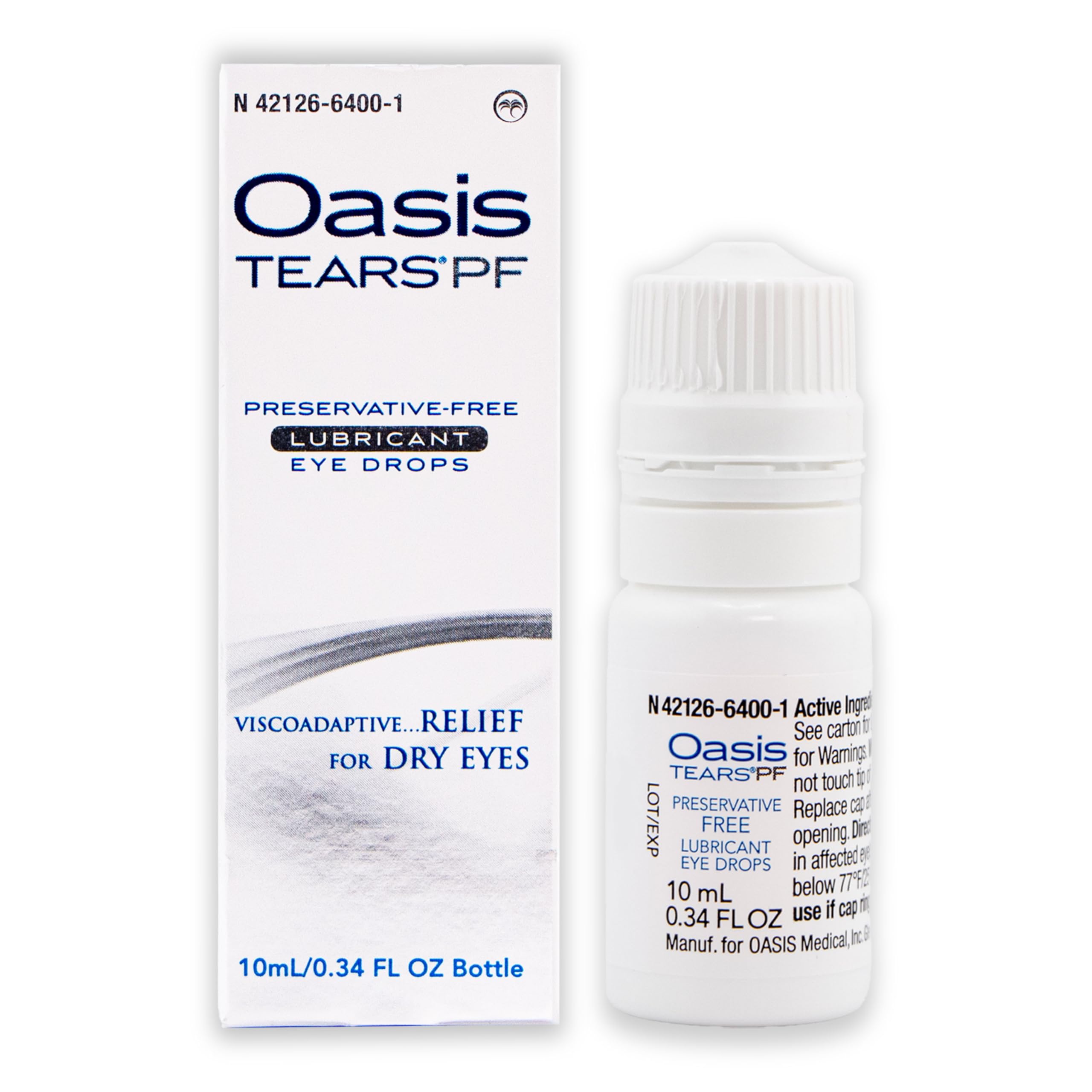 Oasis Tears OT6400 preservative-free bottle for gentle daily eye hydration.