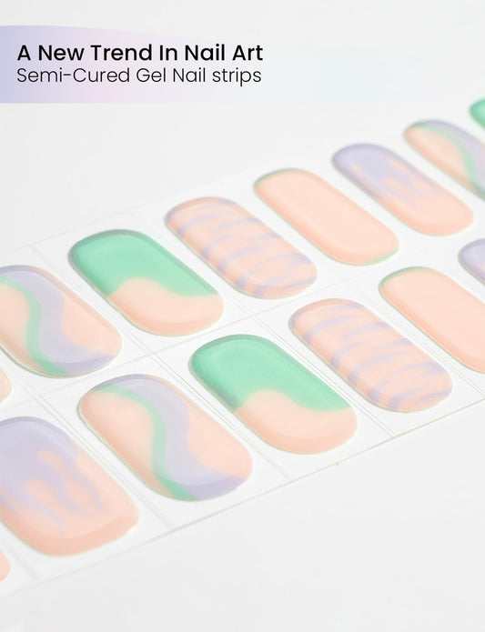 Oauee built-in gel top coat used to seal nail art.