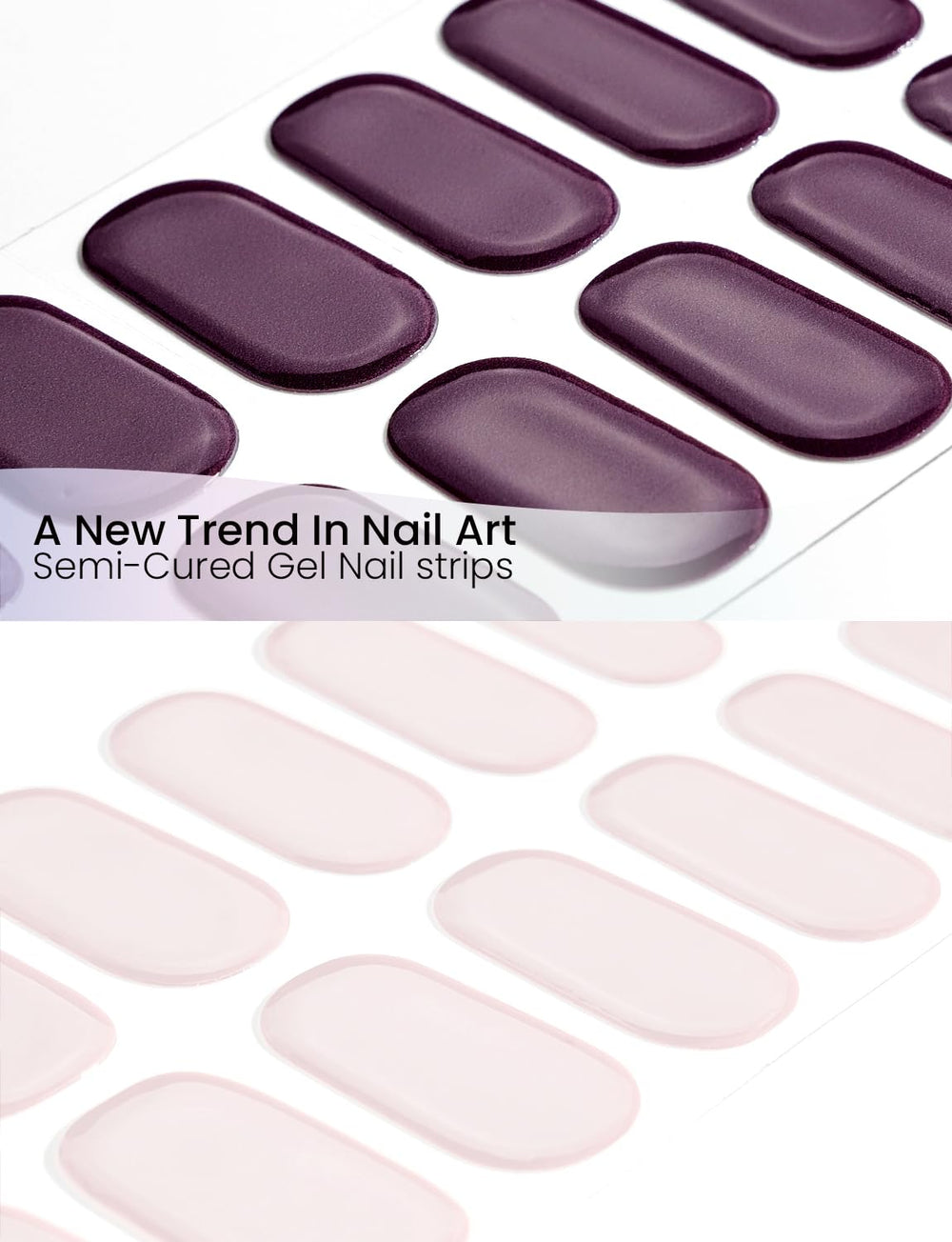 OAUEE deep purple gel nail strips deliver bold shine.
