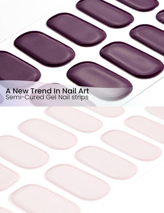 OAUEE deep purple gel nail strips deliver bold shine.