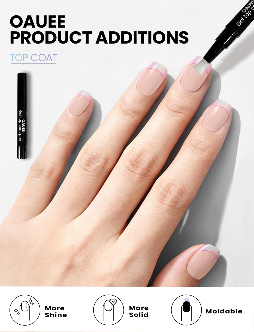 Oauee nail strips on nails showcasing easy at-home manicure potential.