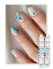 Oauee Ocean Breeze nail sticker box with complete gel strips kit for easy at-home manicures.