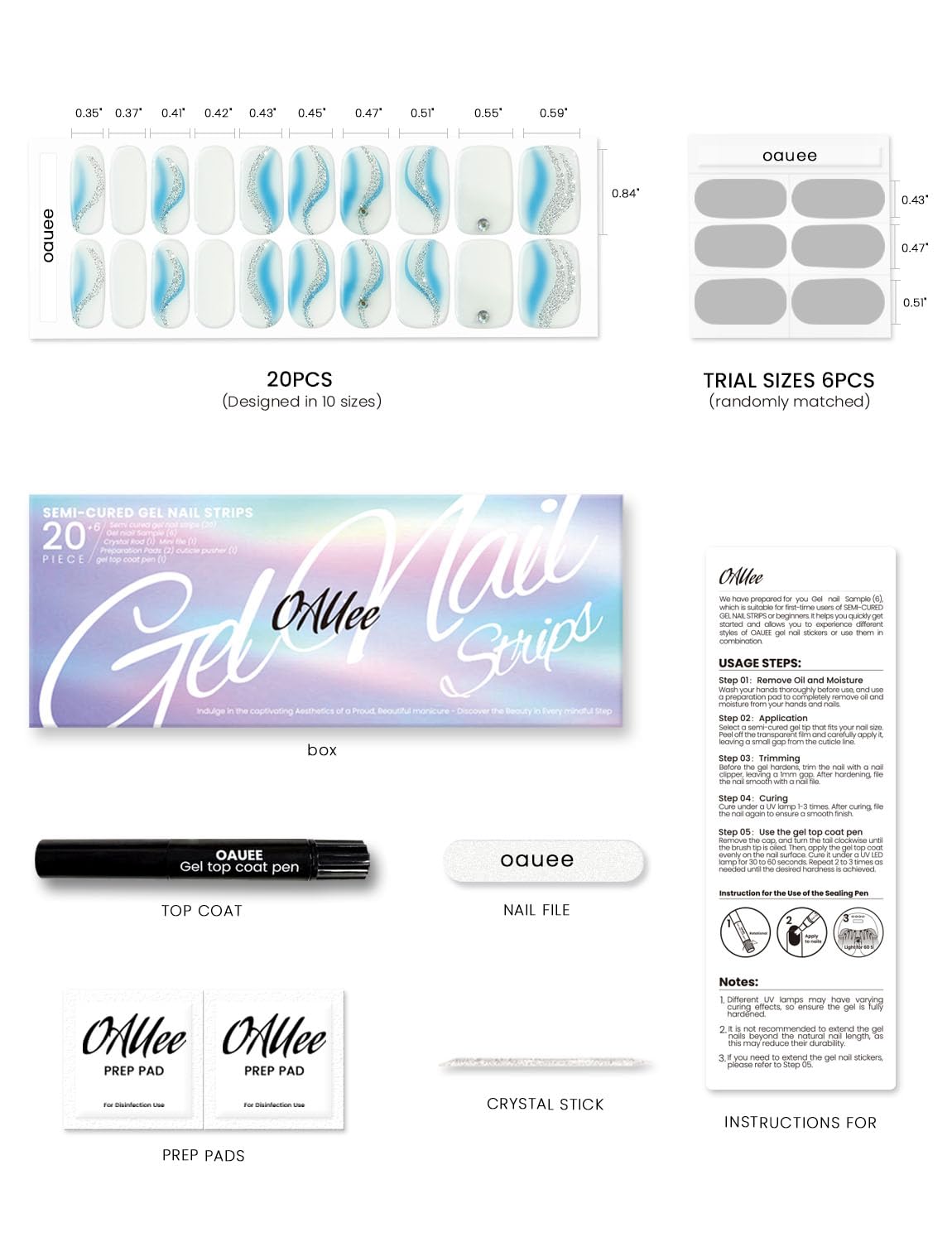 Oauee Ocean Breeze vegetarian-friendly nail wraps emphasize cruelty-free safety.