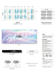 Oauee Ocean Breeze vegetarian-friendly nail wraps emphasize cruelty-free safety.