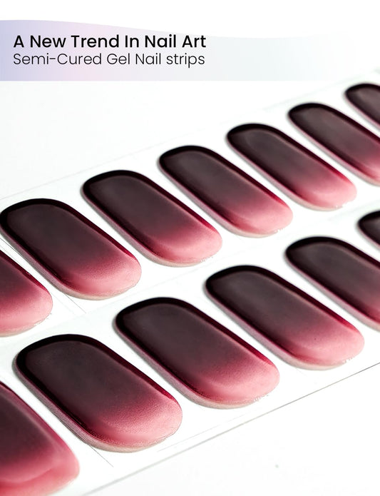 OAUEE nude pink gradient strips for chic everyday nail looks