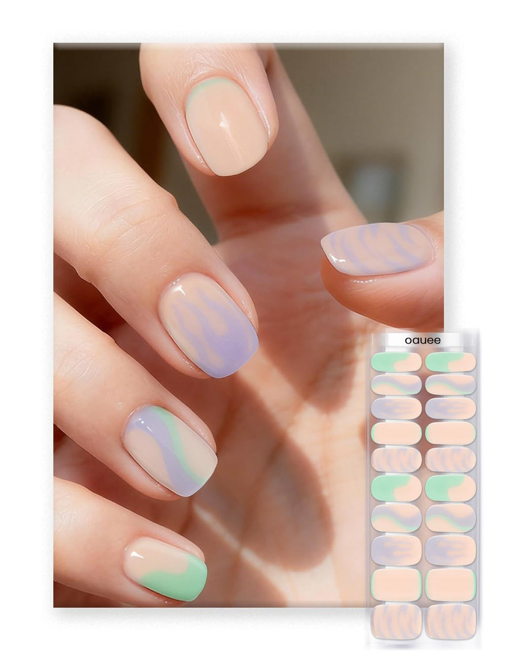 Oauee Violet Spark gel nail strips for vibrant at-home manicure.