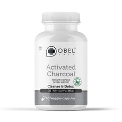 Obel Activated Charcoal Capsules bottle and packaging