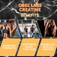 Serving scoop with Obel Creatine Monohydrate 500g package