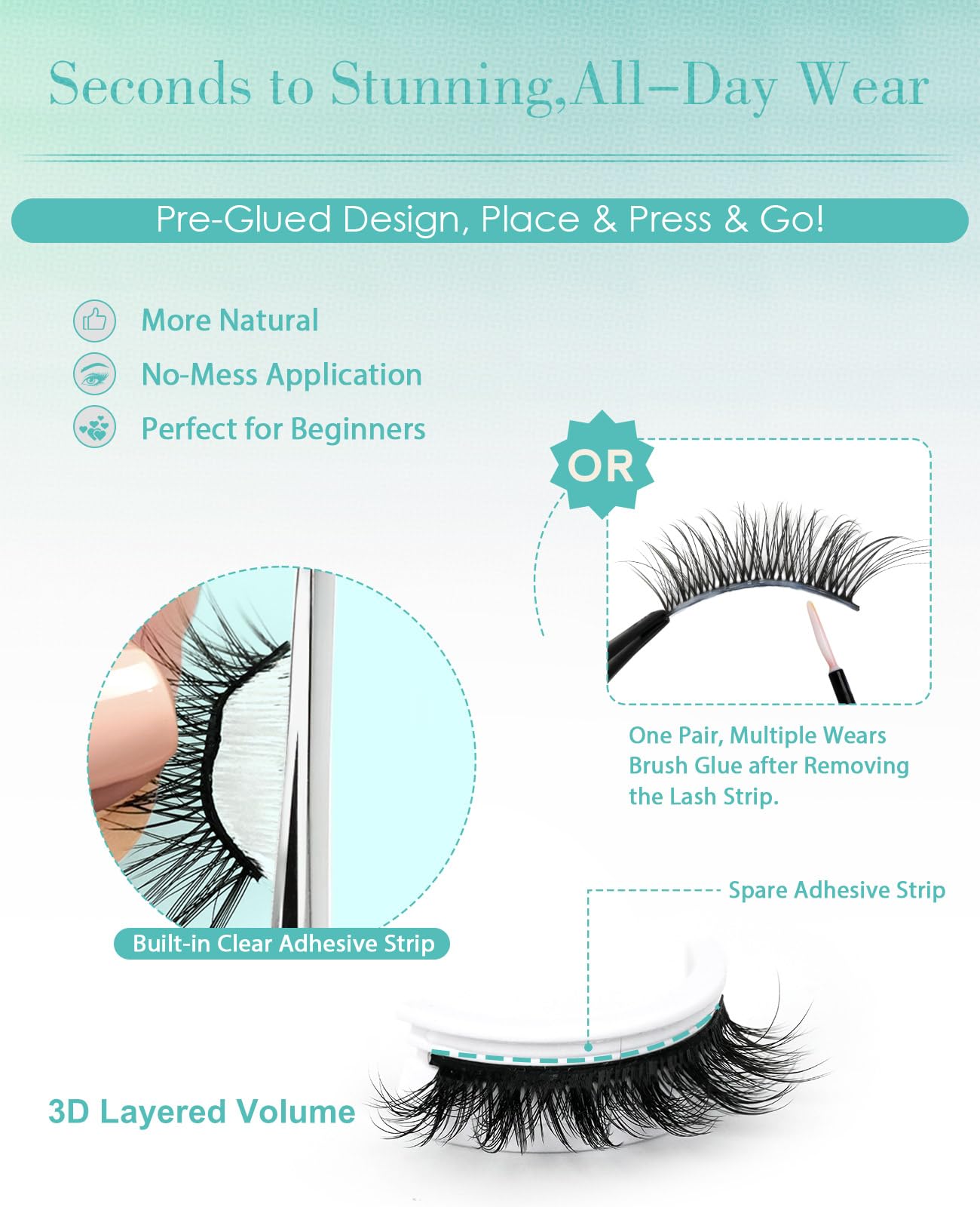 Obeyalash cat-eye self-adhesive lashes stay secure in rain and humidity.