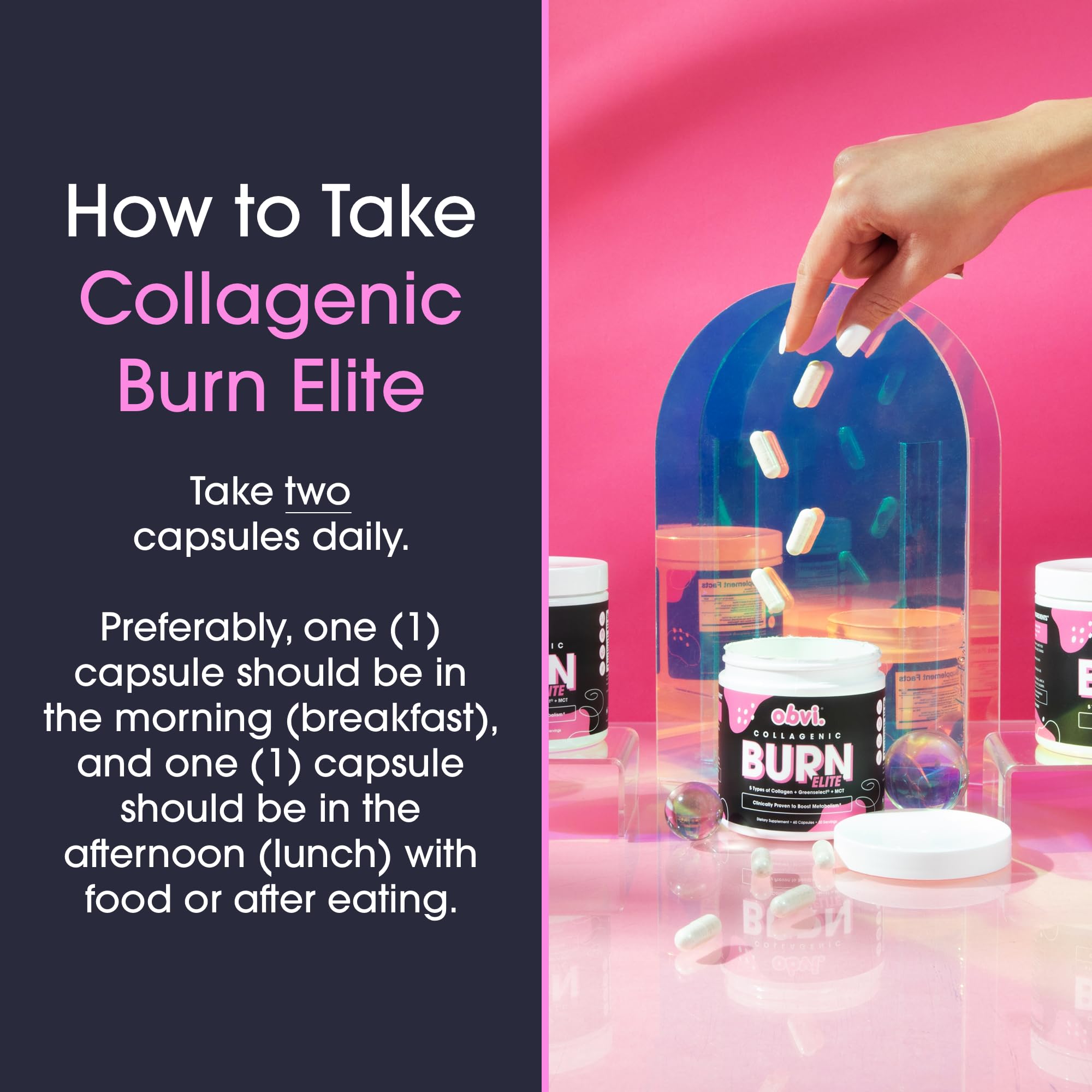 How to take Obvi Burn Elite: two capsules daily