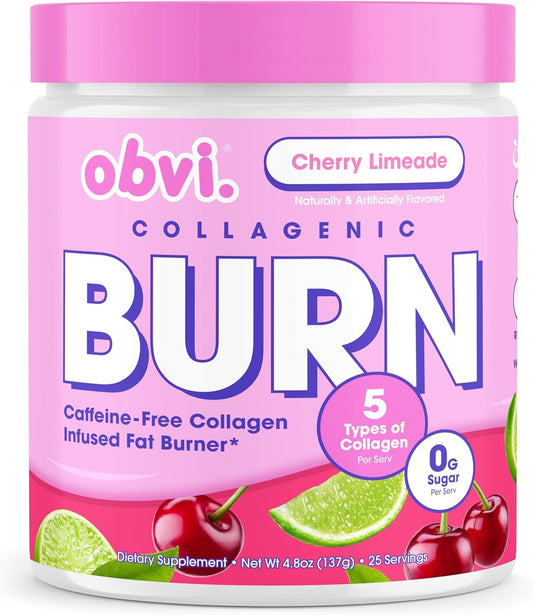 Obvi Collagenic Burn Powder Cherry Limeade jar label
