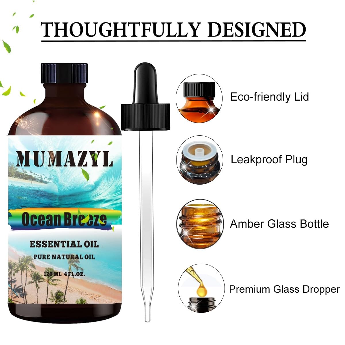 Glass dropper for Ocean Breeze essential oil