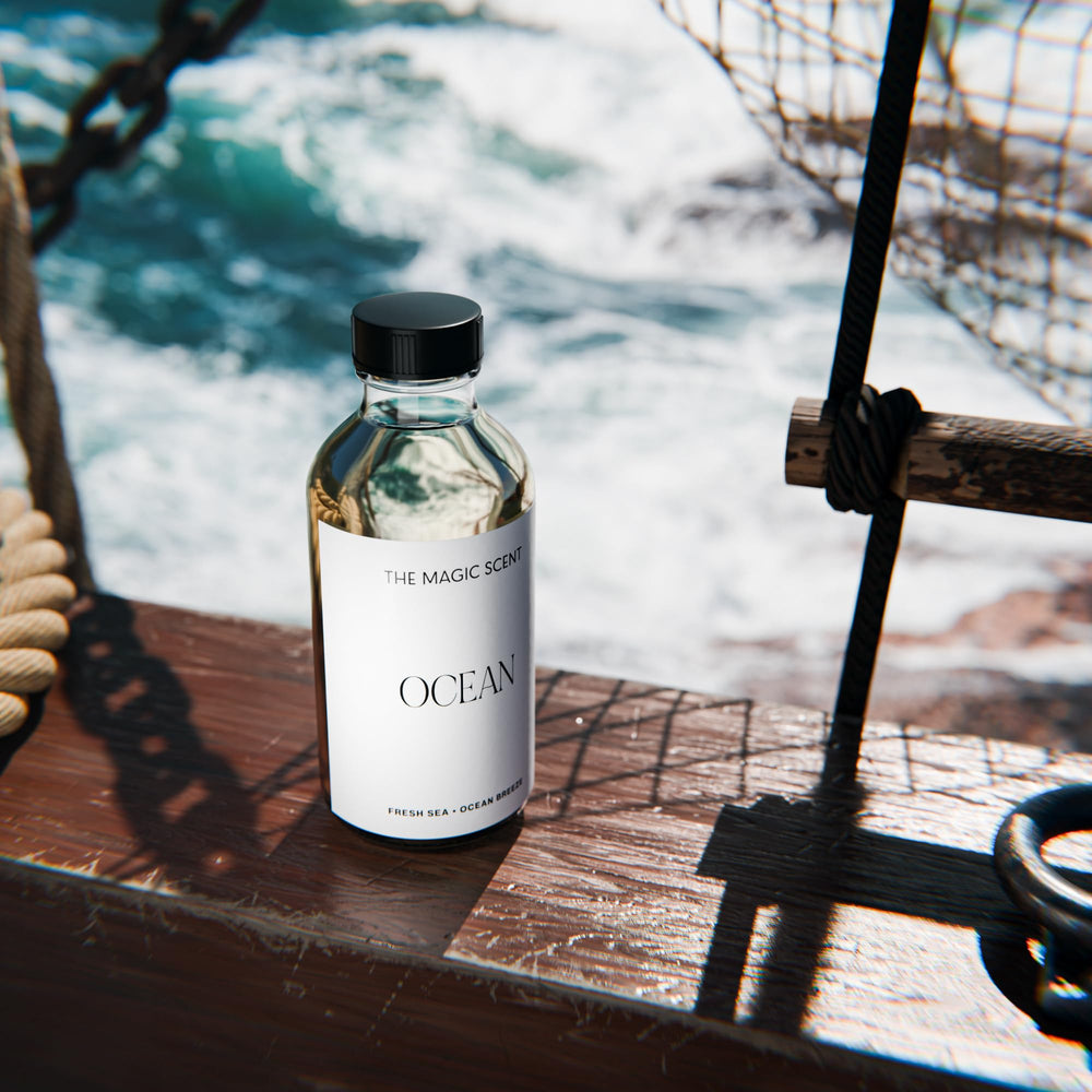 Ocean diffuser oil in a stylish room setting