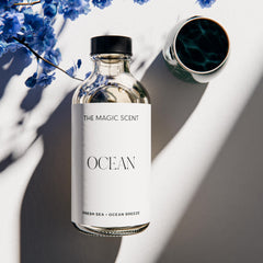 Middle notes imagery for Ocean diffuser oil: Rose, Lily of the Valley, Green Apple