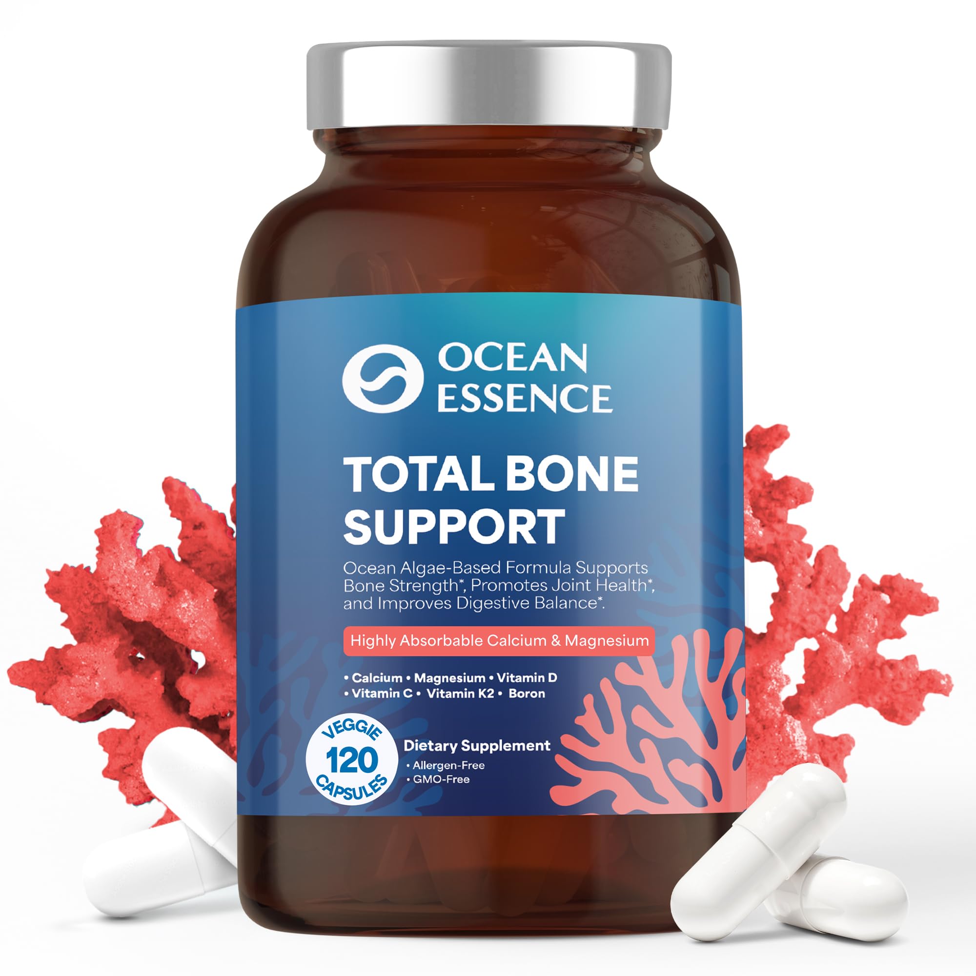 Bottle of Ocean Essence Total Bone Support with label visible