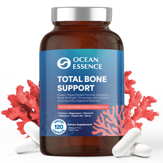 Bottle of Ocean Essence Total Bone Support with label visible