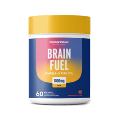 OceanBlue Brain Fuel 60-count burpless fish oil orange flavor bottle