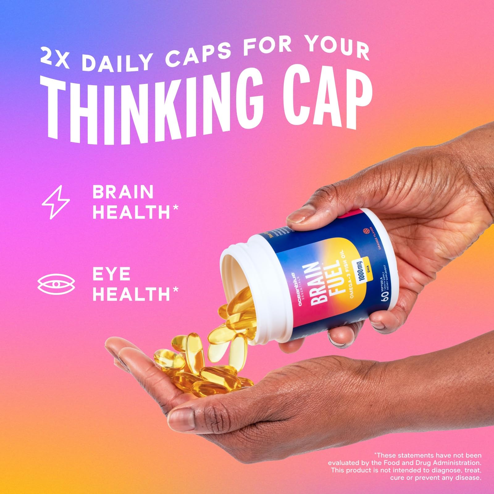 Illustration of Omega-3 DHA supporting brain and eye health