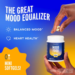 Softgels spilling from the Oceanblue Mood Food bottle