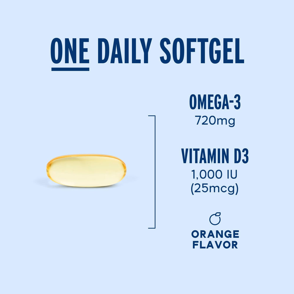 One-a-day Omega 3 30-count dosing illustration