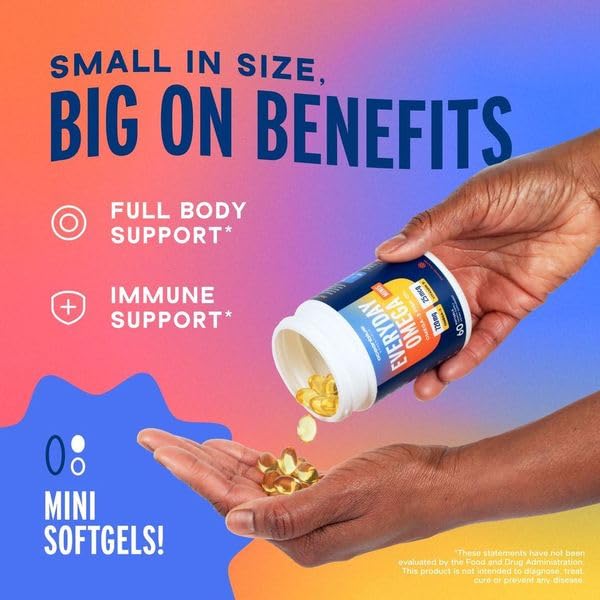 Small easy-to-swallow omega-3 fish oil minis