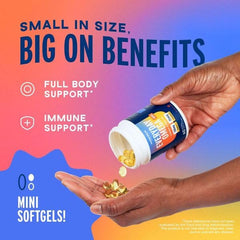 Small easy-to-swallow omega-3 fish oil minis