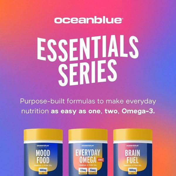 Nutrition facts and ingredients panel for Oceanblue Omega-3
